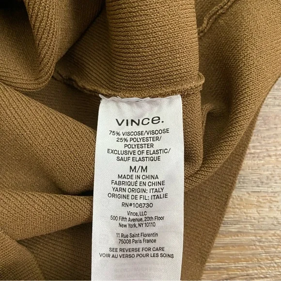 Vince Olive Stretch-knit Tank In Brown Size Medium - Picture 3 of 4